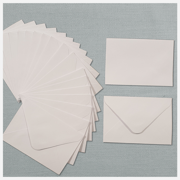 Small White Envelopes - Set of 20 - 11cm x 7.5cm - DB