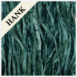 Reclaimed Sari Silk Ribbon - Evergreen - Hank