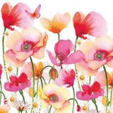 Decoupage Napkin - (DN-8123) - Aquarell Poppies & Daisies