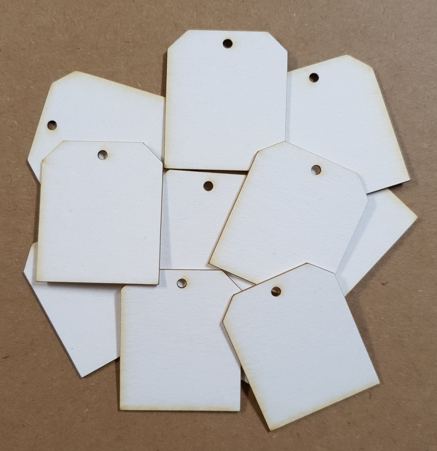 Tiny Tags - Set of 12 - White Chipboard