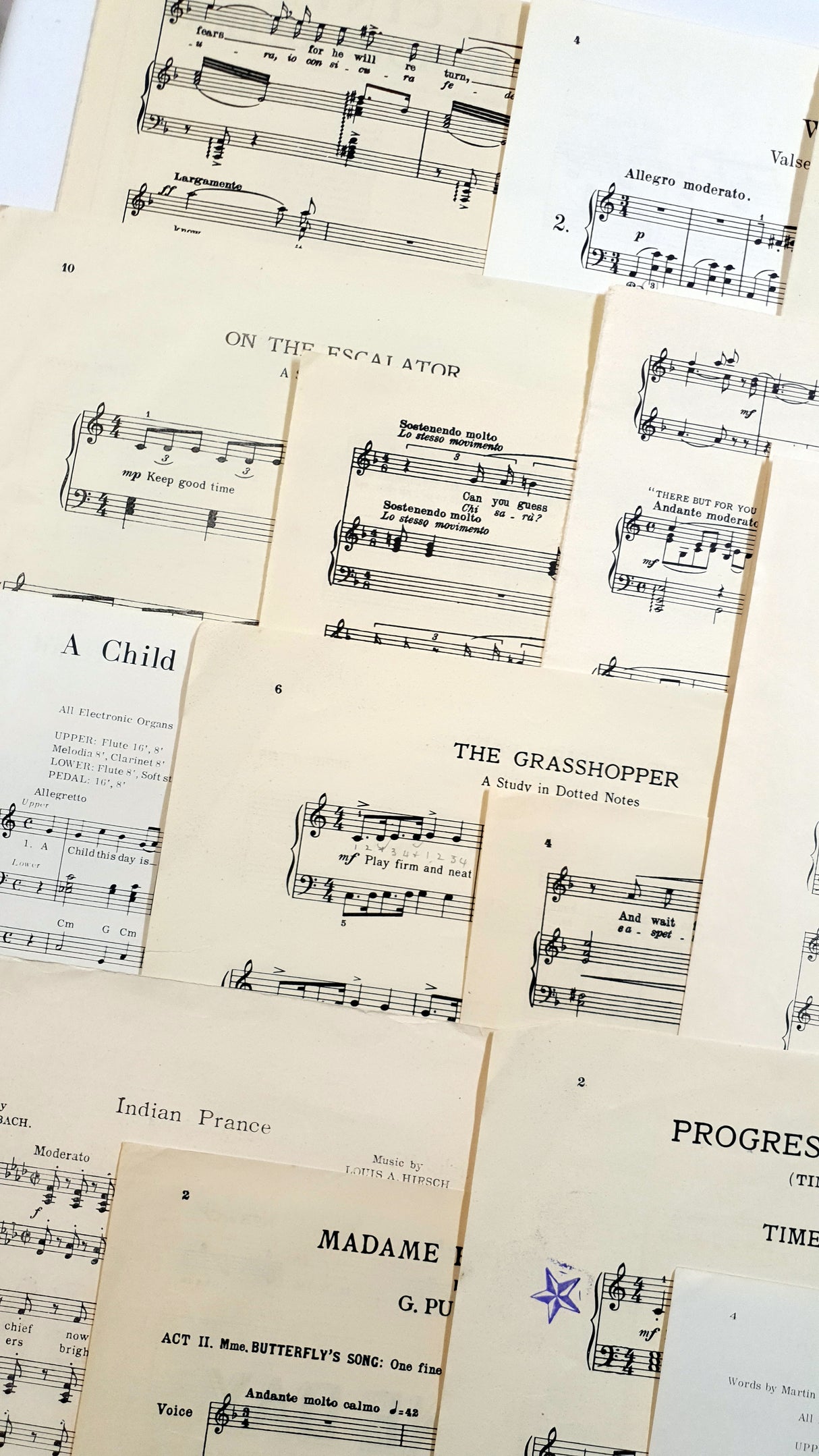 Authentic Vintage Music Paper - Pack of 5 sheets