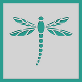 Mystical Dragonfly - B - Stencil - 150mm x 150mm
