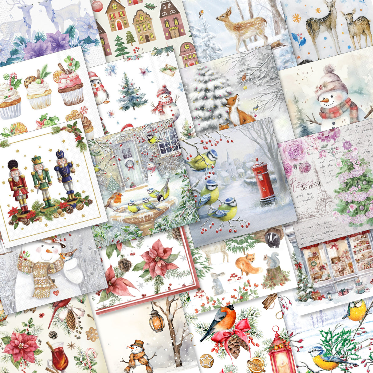 Christmas Decoupage Napkin Bundle - Set Three - Set of 20