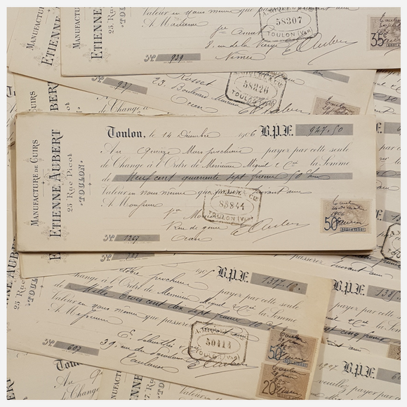 Authentic Antique French Receipt - Single (1 piece)
