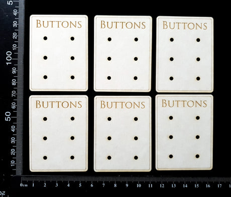 Button Cards - Set of 6 - White Chipboard