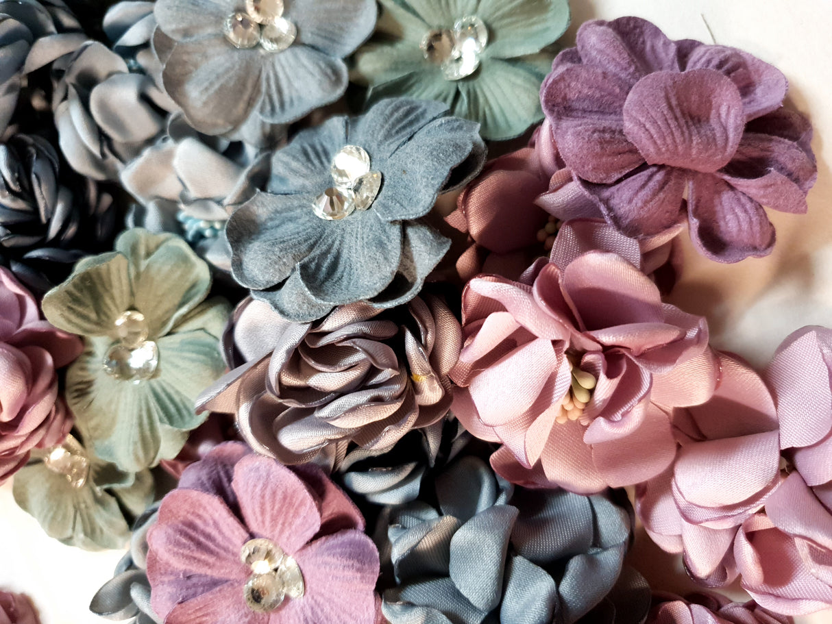 Assorted Fabric Flowers - WB