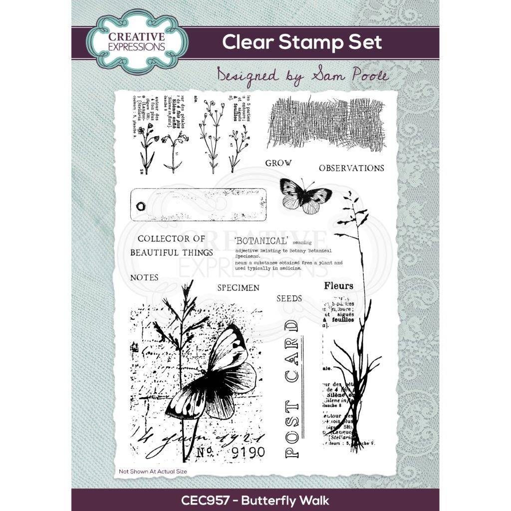 Creative Expressions - Sam Poole - Butterfly Walk - Clear Stamp Set