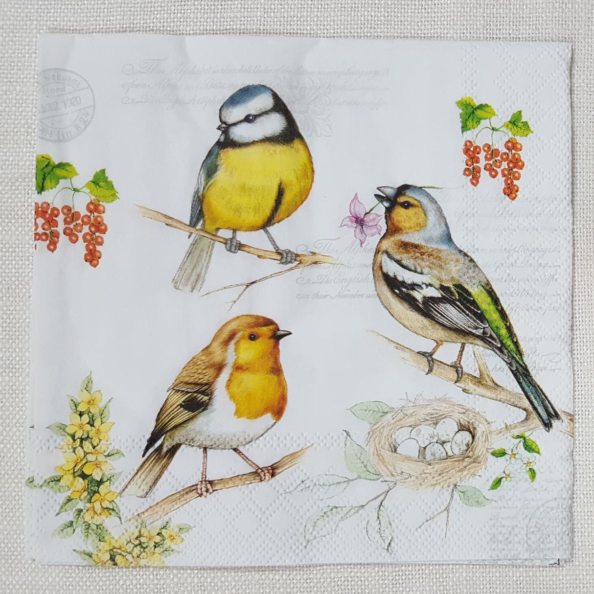 Decoupage Napkin - (DN-8047) - Birds On Twig