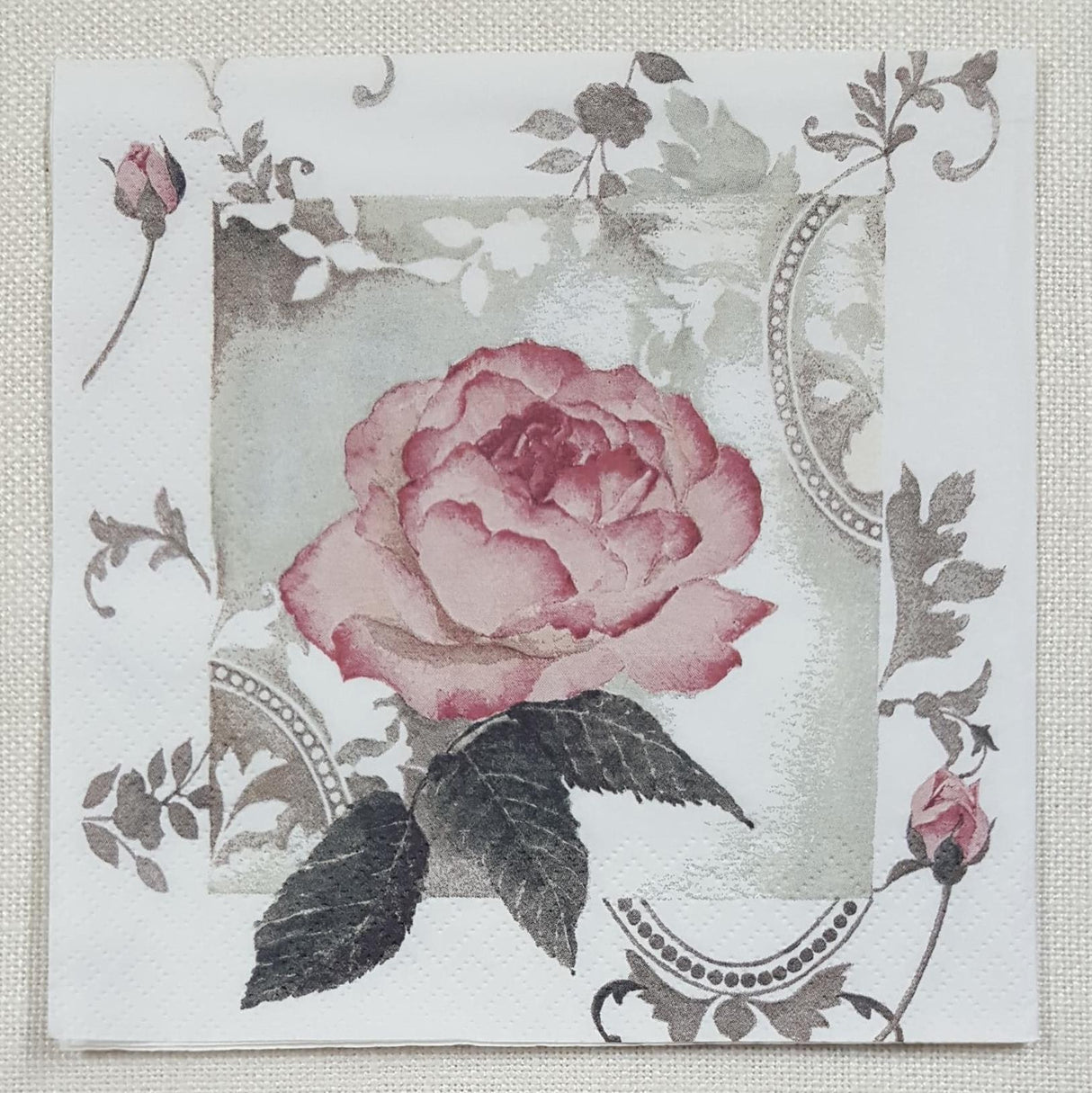Decoupage Napkin - (DN-8096) - Enchanting Rose - Vintage rosé