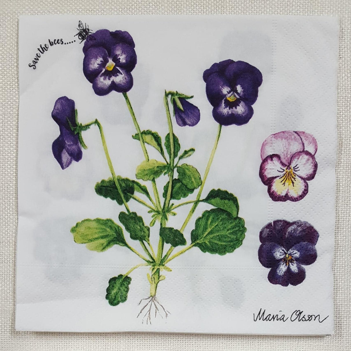 Decoupage Napkin - (DN-8151) - Pansies