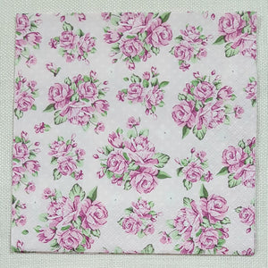 Decoupage Napkin - (DN-8190) - Rose on Pink Background