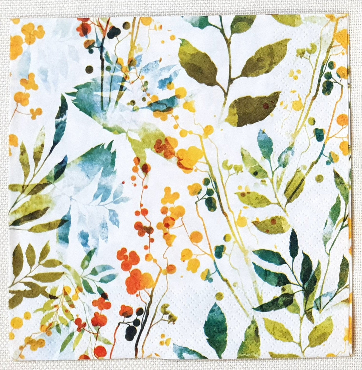 Decoupage Napkin - (DN-8217) - Boho Leaves & Herbs - Multi