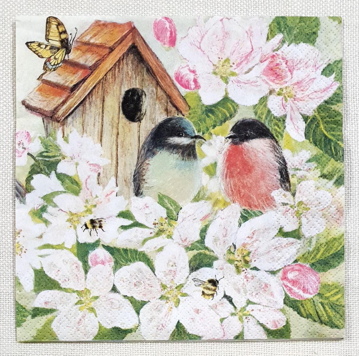 Decoupage Napkin - (DN-8222) - Birds and Blossom