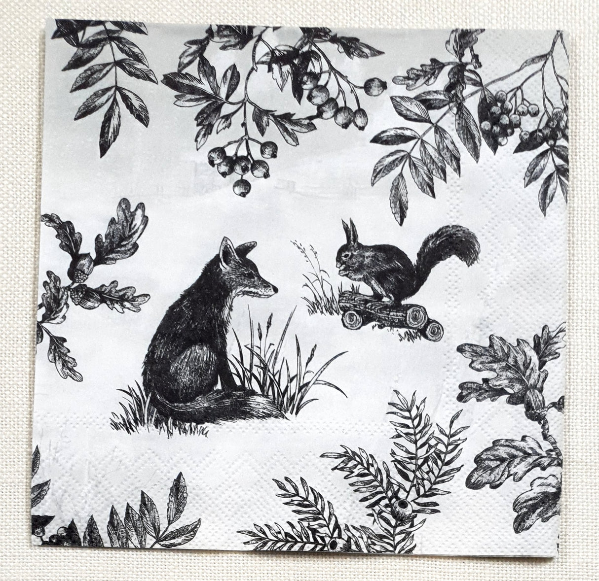 Decoupage Napkin - (DN-8258) - Winter Scene - Grey