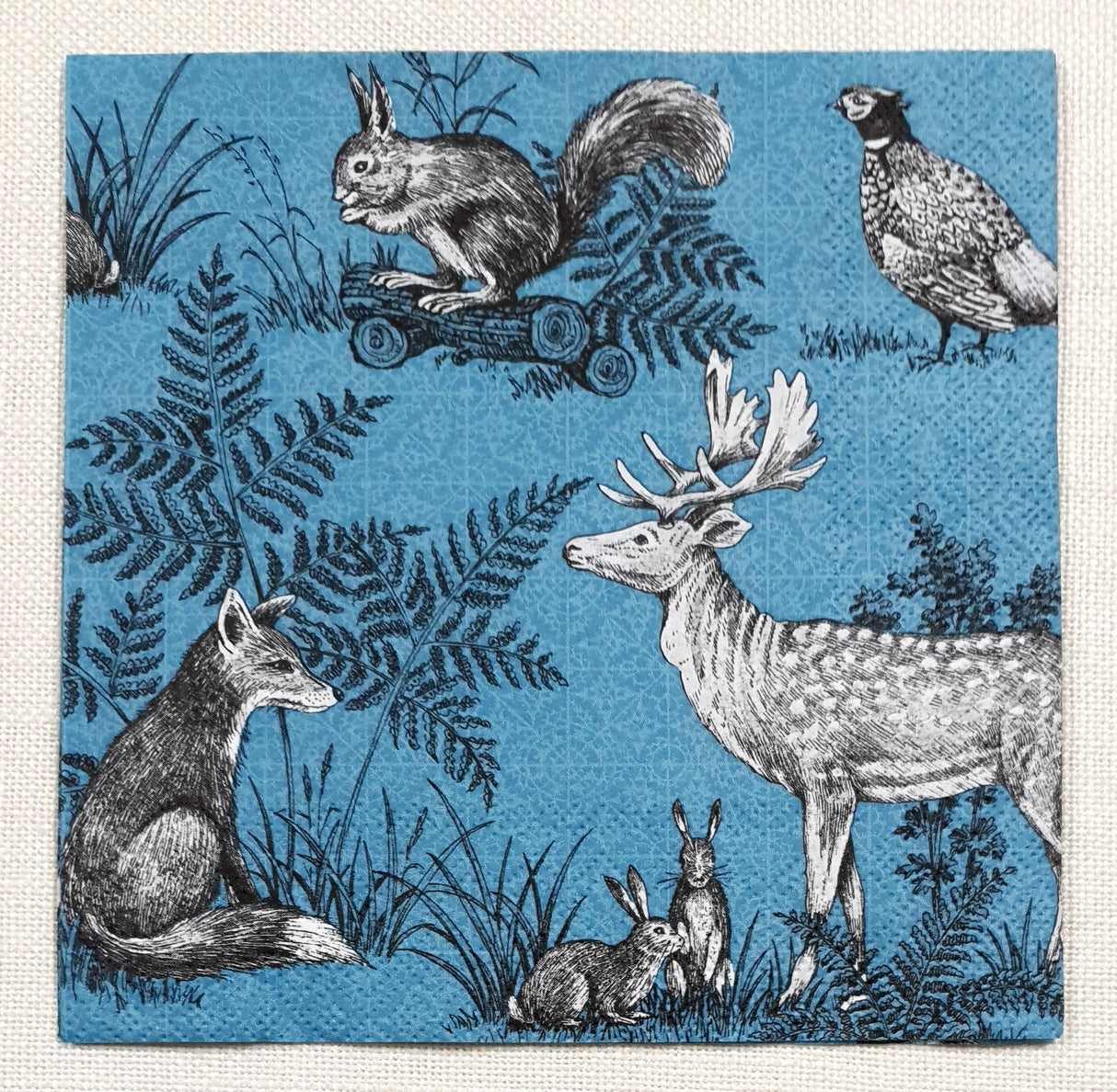 Decoupage Napkin - (DN-8260) - Forest Friends - Blue