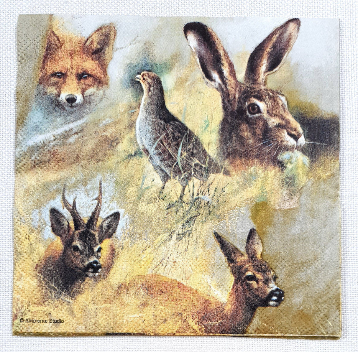 Decoupage Napkin - (DN-8278) - Wild Animals Collage