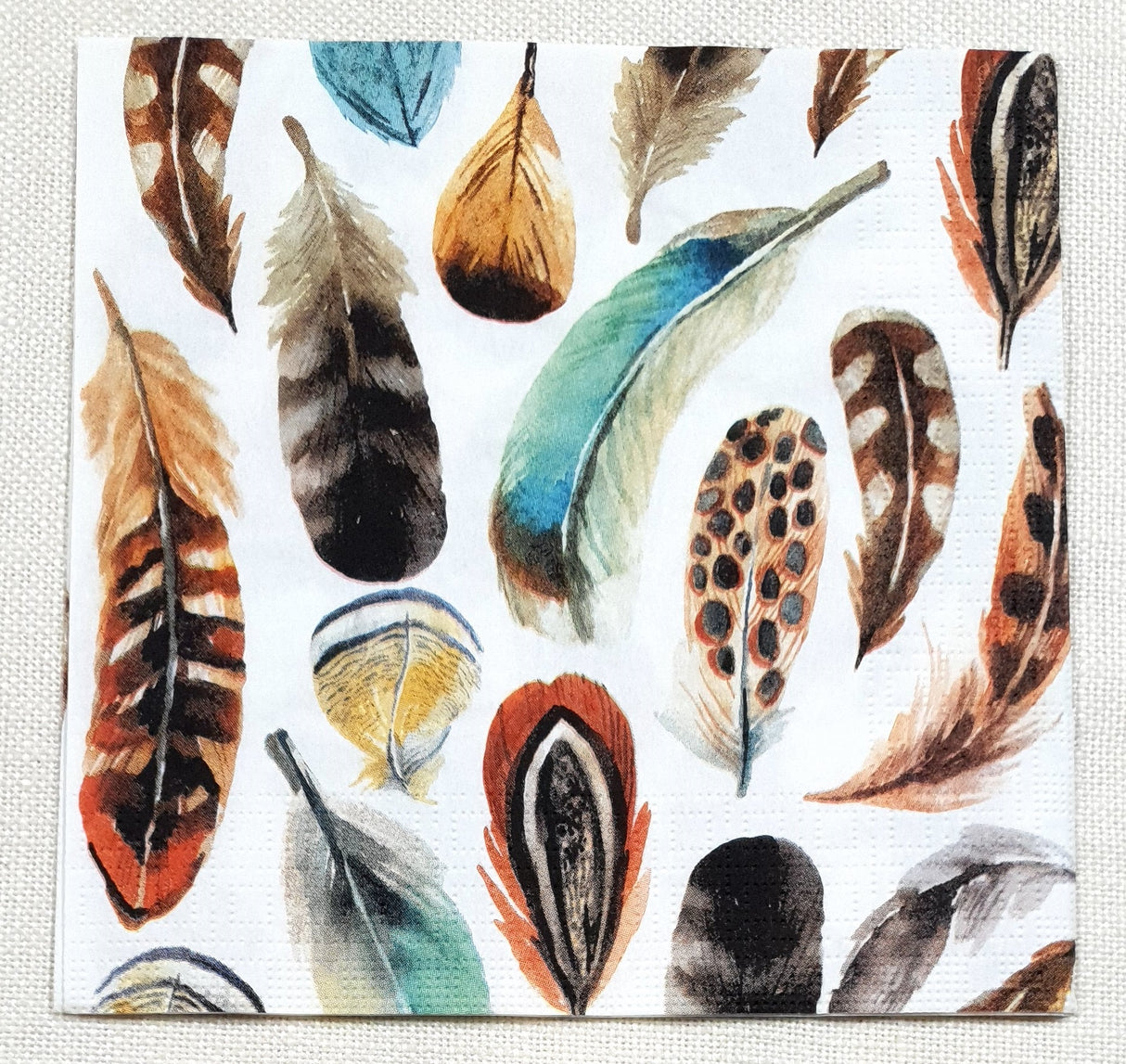 Decoupage Napkin - (DN-8284) - Aquarell Feathers