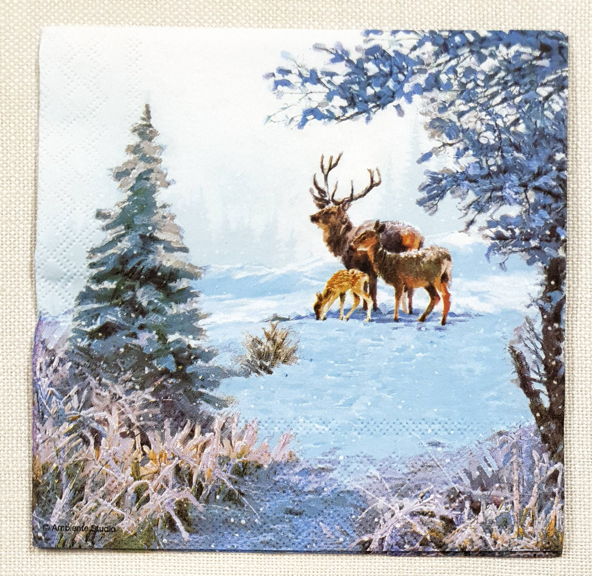 Decoupage Napkin - (DN-8326) - Deer Family