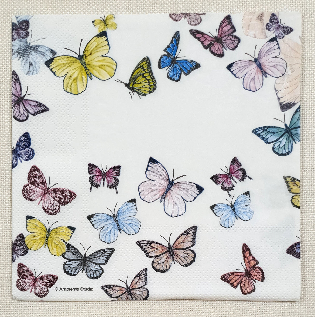 Decoupage Napkin - (DN-8334) - Butterfly White