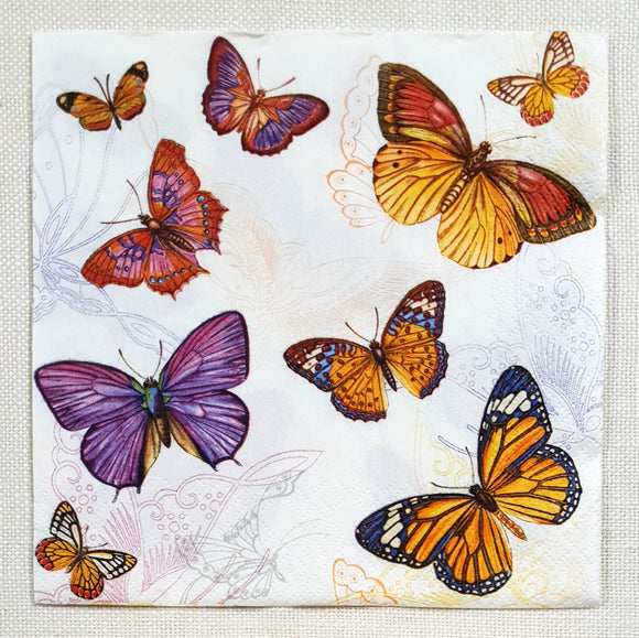 Decoupage Napkin - (DN-8367) - Butterfly Wallpaper