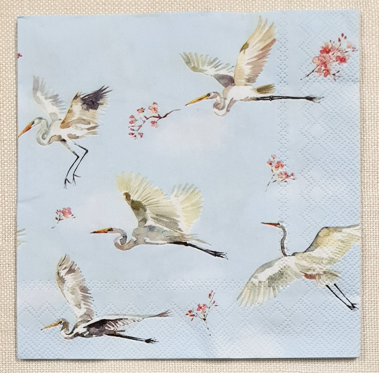 Decoupage Napkin - (DN-8377) - Spring Flight - Light Blue