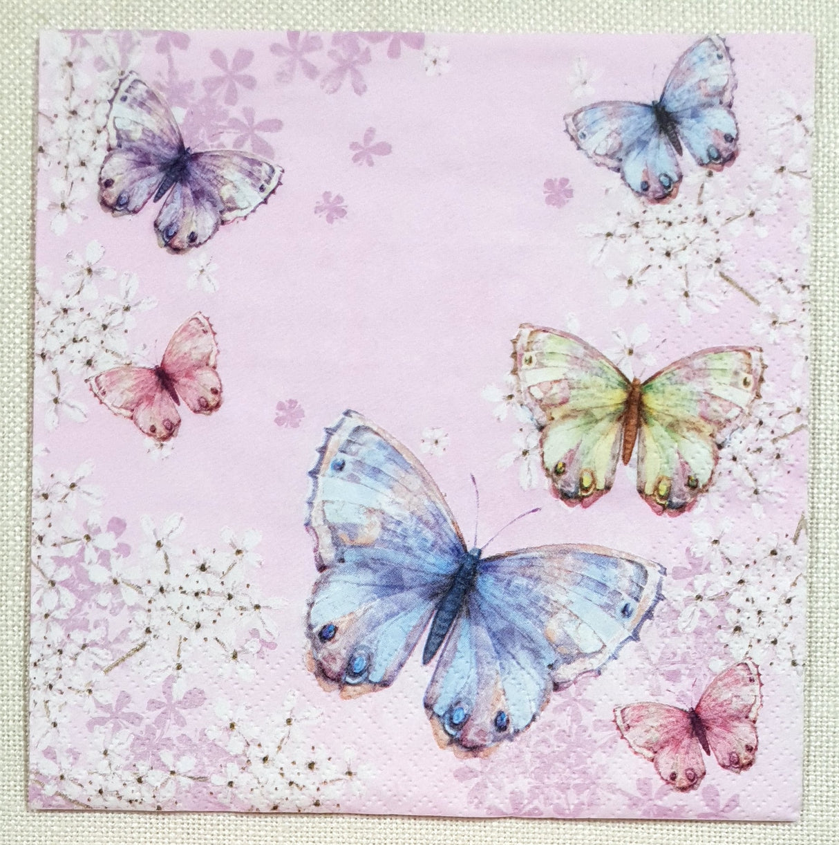 Decoupage Napkin - (DN-8397) - Bellissima Farfalla - Pink