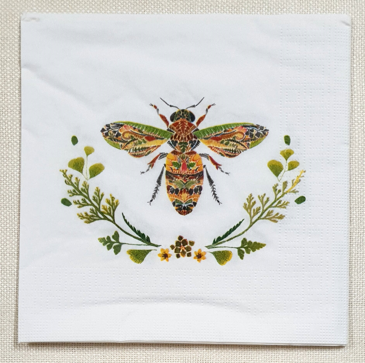 Decoupage Napkin - (DN-8474) - Green Bee