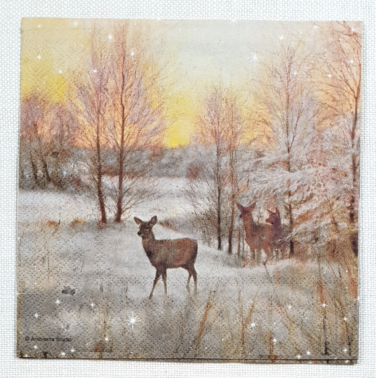 Decoupage Napkin - (DN-8504) - Deer At Sunset