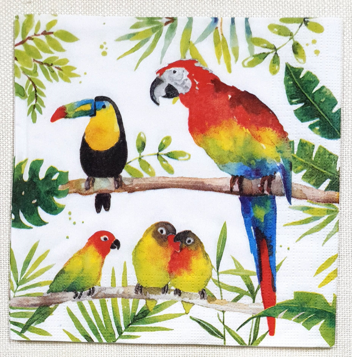 Decoupage Napkin - (DN-8529) - Tropical Birds