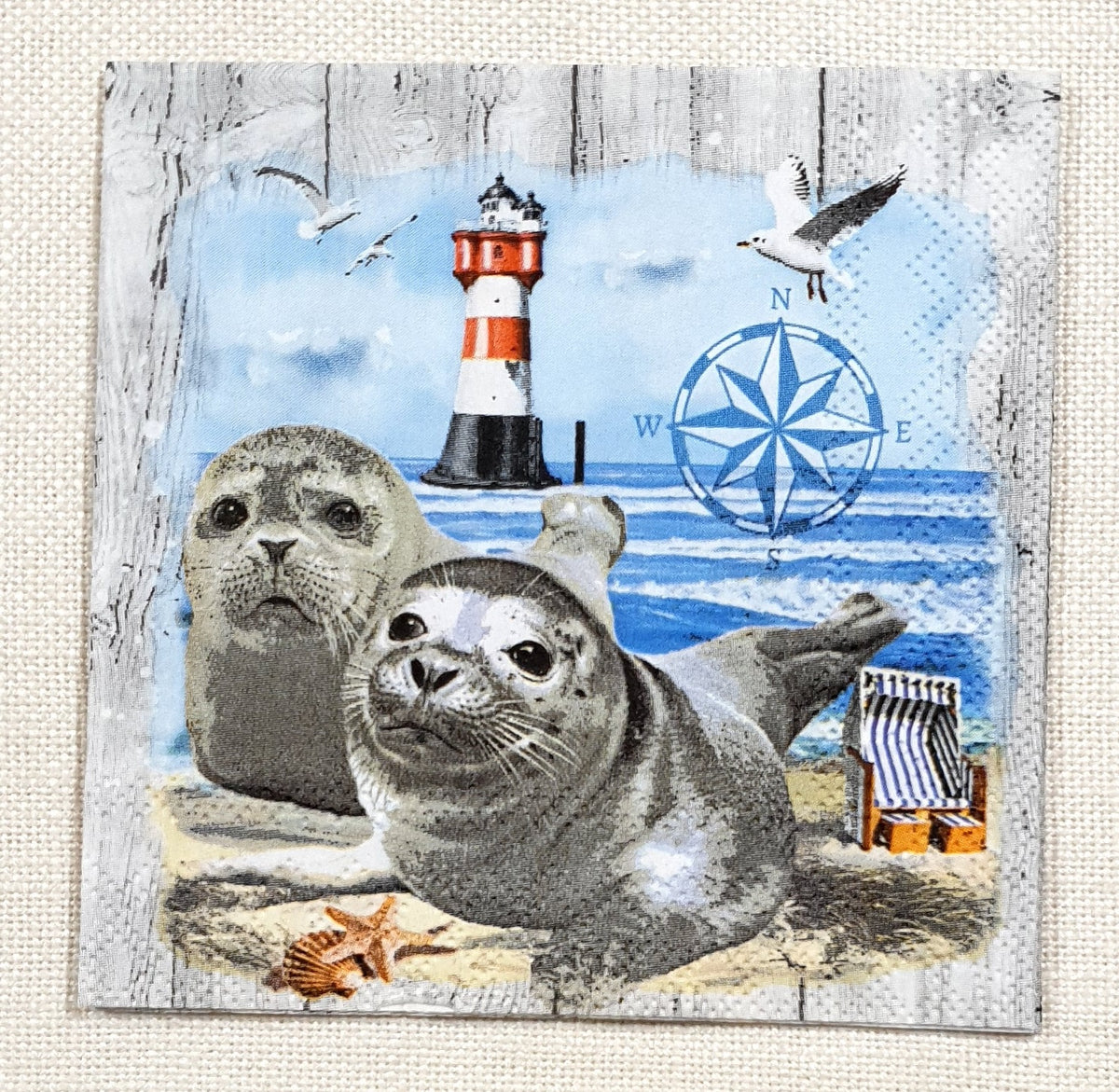 Decoupage Cocktail Napkin (DN8587) Seal Couple Whichcraft Do You Do