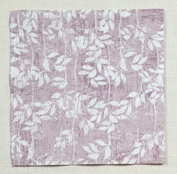 Decoupage Napkin - (DN-8650) - Leaves Pattern - Lilac