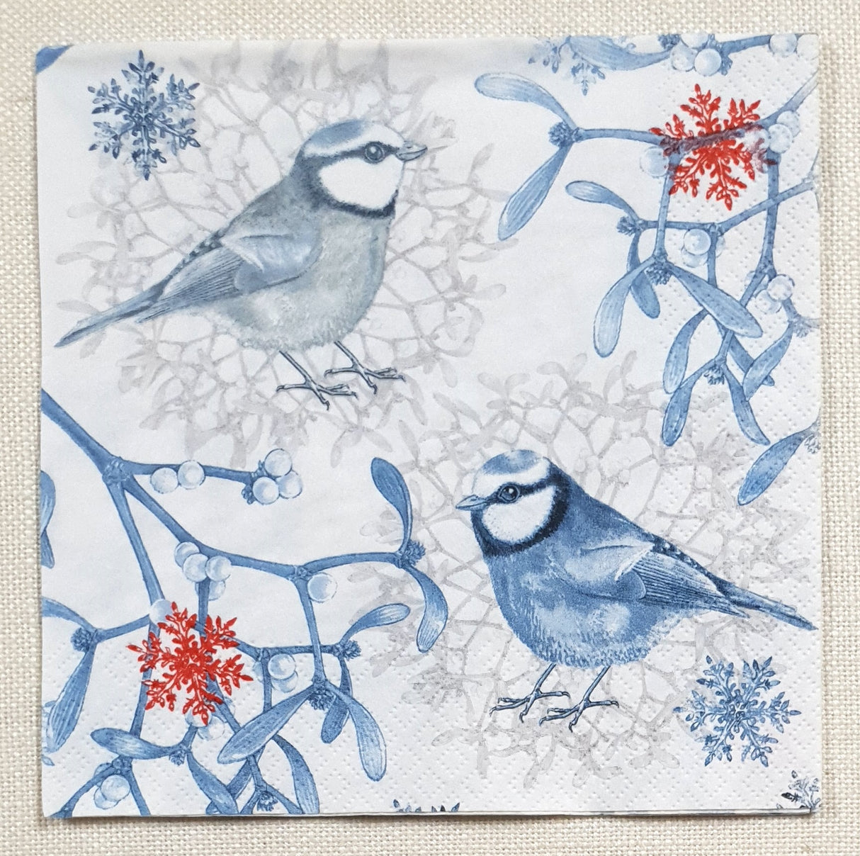 Decoupage Napkin - (DN-8655) - Blue Chickadees