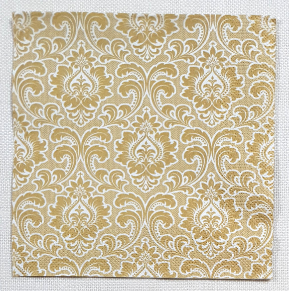 Decoupage Napkin - (DN-8670) - Wallpaper Pattern - Gold
