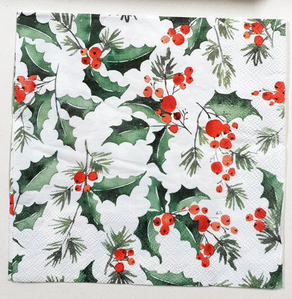 Decoupage Napkin - (DN-8715) - Holly