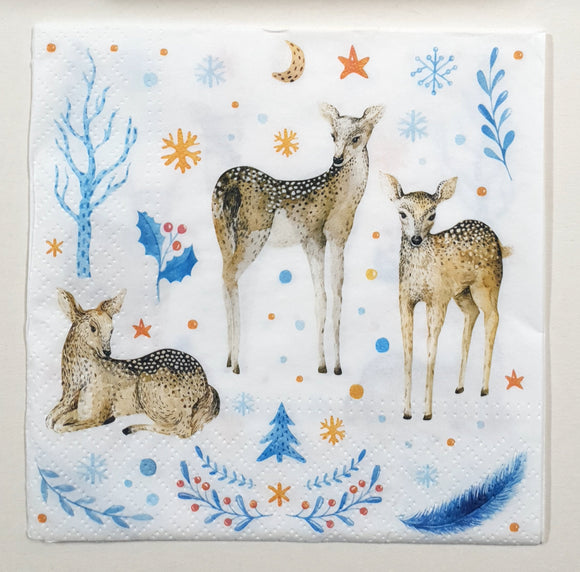 Decoupage Napkin - (DN-8765) - Reindeer Family