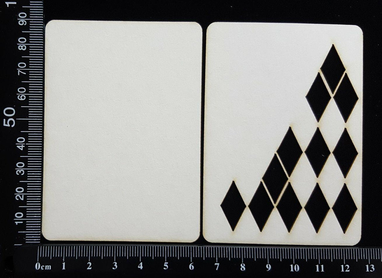 ATC - C - Diamonds - Layering Set - White Chipboard