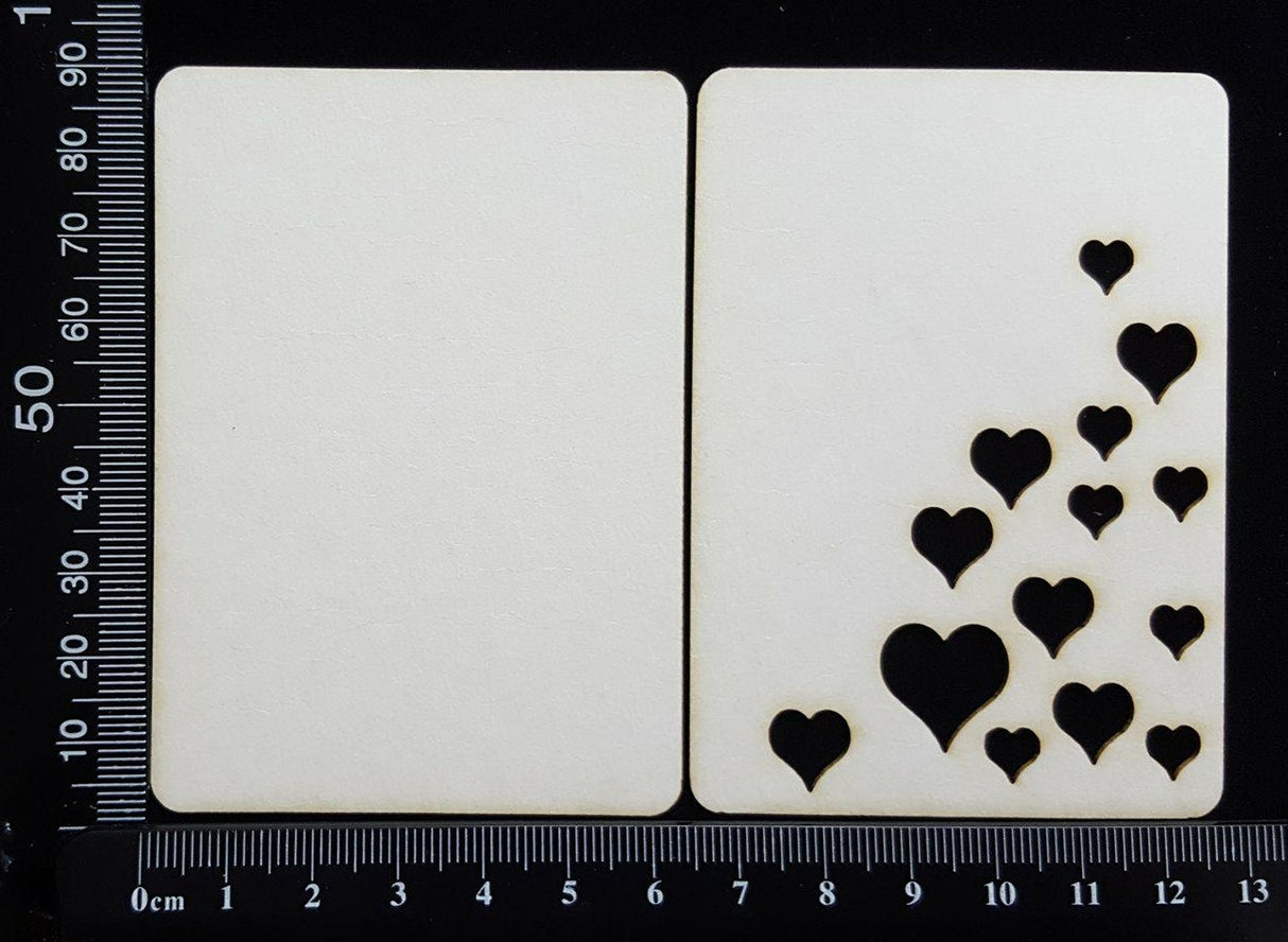 ATC - F - Hearts - Layering Set - White Chipboard