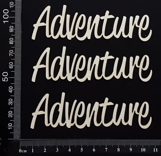Adventure - B - Set of 3 - Small - White Chipboard