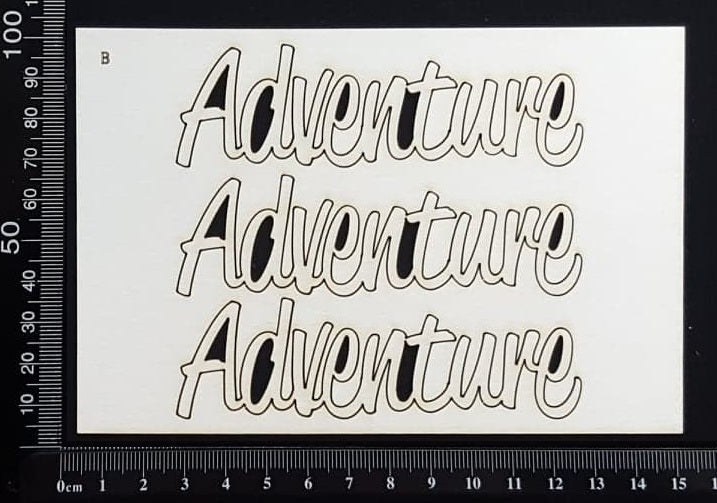 Adventure - B - Set of 3 - Small - White Chipboard