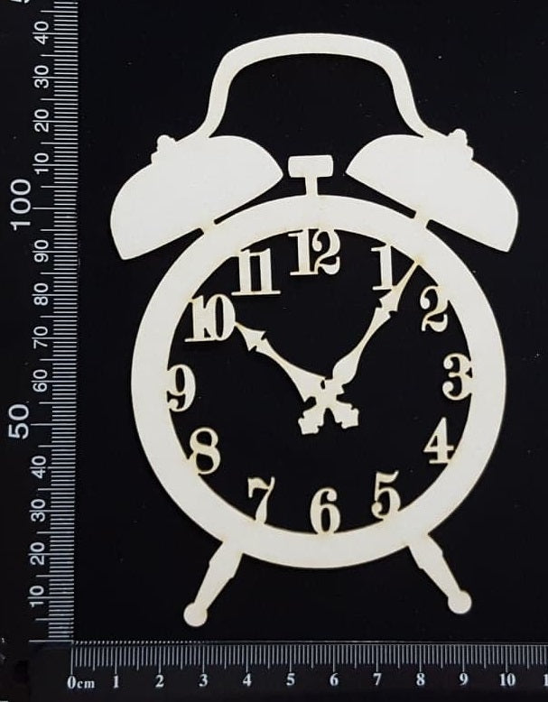 Alarm Clock - A - Large - White Chipboard