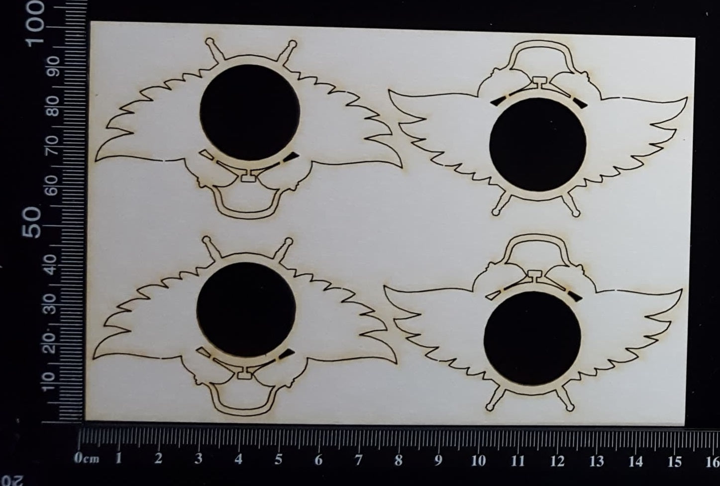 Alarm Clocks with wings Set - White Chipboard