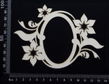 Alexis Floral Frame - A - large -  White Chipboard
