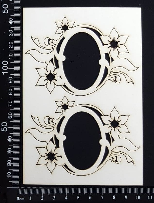 Alexis Floral Frame Set - B - Small -  White Chipboard