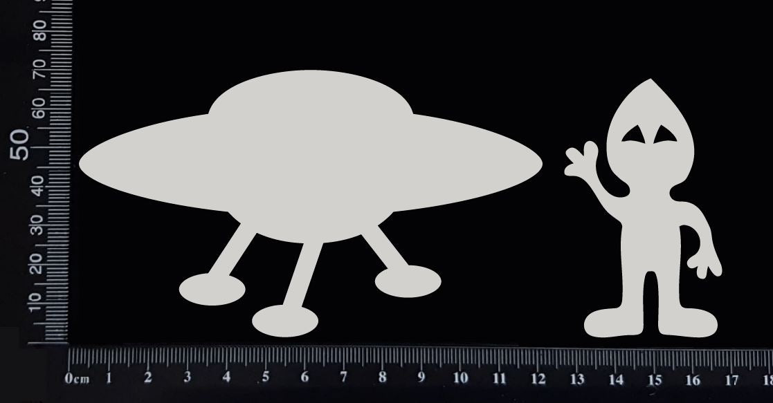 Alien Set - B - White Chipboard