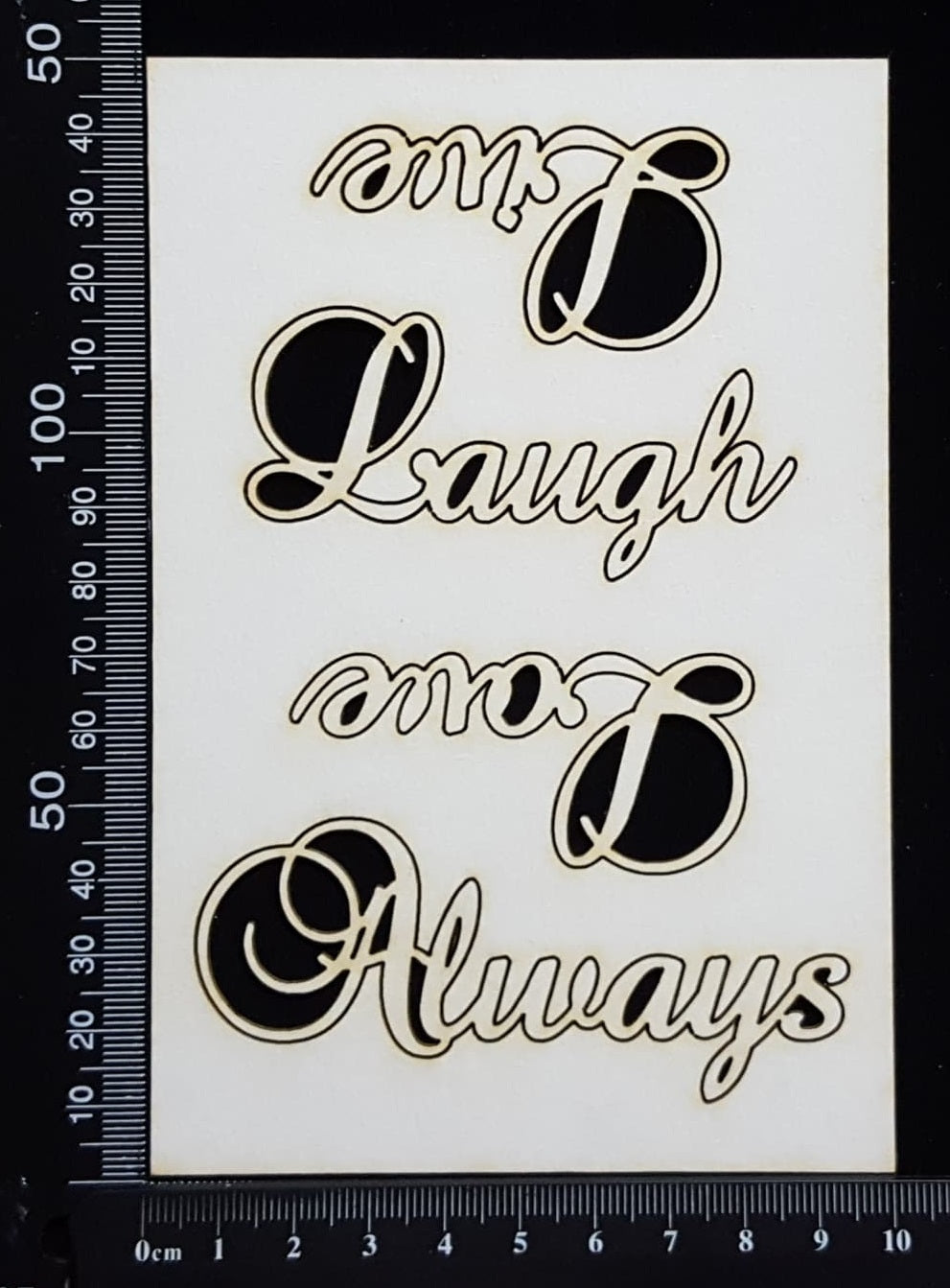 Elegant Word Set - Live Love Laugh Always - White Chipboard