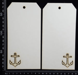 Anchor Tag Set - Large - A - White Chipboard