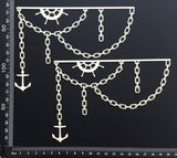 Anchor and Chain Borders Set - White Chipboard