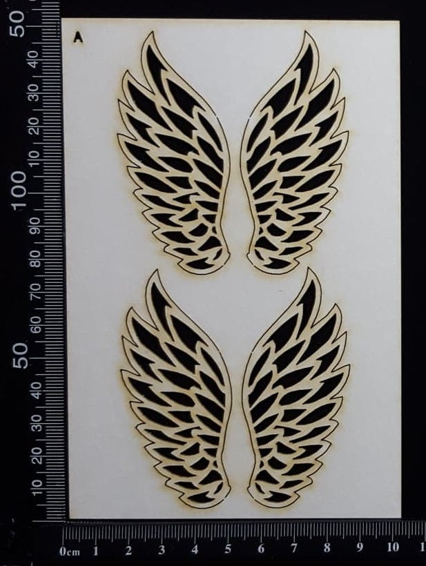 Angel Wings Set - A - White Chipboard