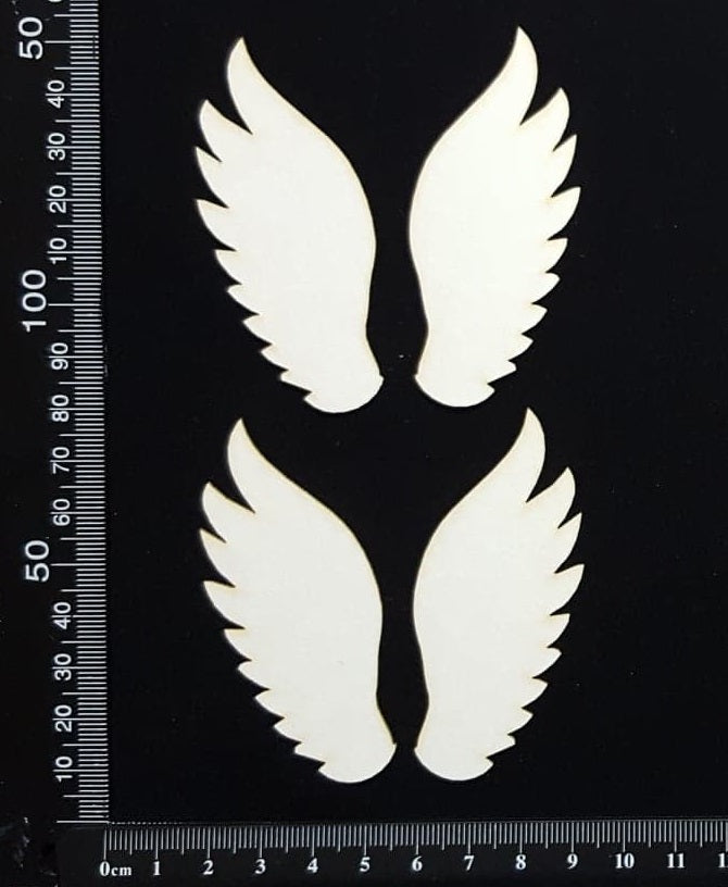 Angel Wings Set - B - White Chipboard