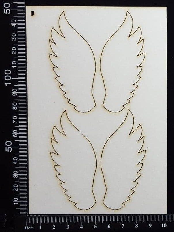 Angel Wings Set - B - White Chipboard